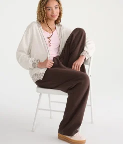Cloud Soft Leopard-Trim Oversized Full-Zip Hoodie