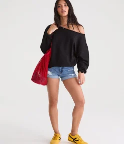 Cloud Soft Oversized Off-The-Shoulder Sweatshirt