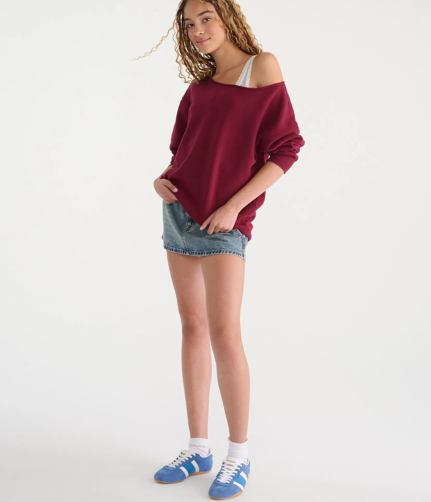 Cloud Soft Oversized Off-The-Shoulder Sweatshirt