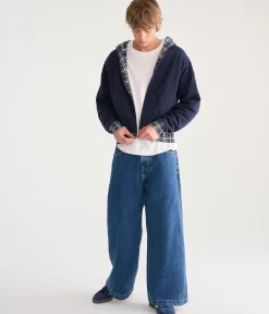Cloud Soft Plaid Reversible Boxy Full-Zip Hoodie