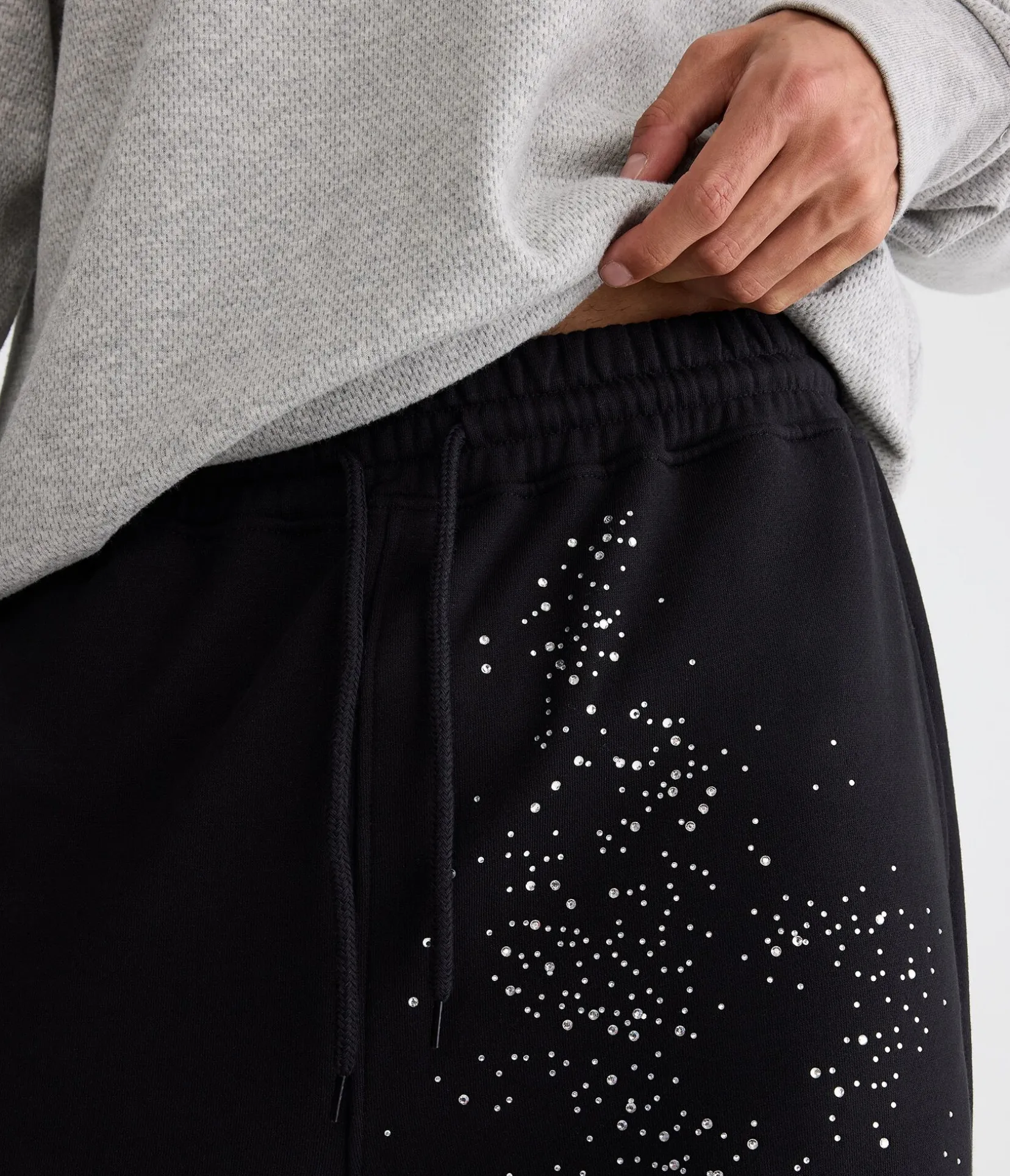 Cloud Soft Rhinestone Baggy Sweatpants