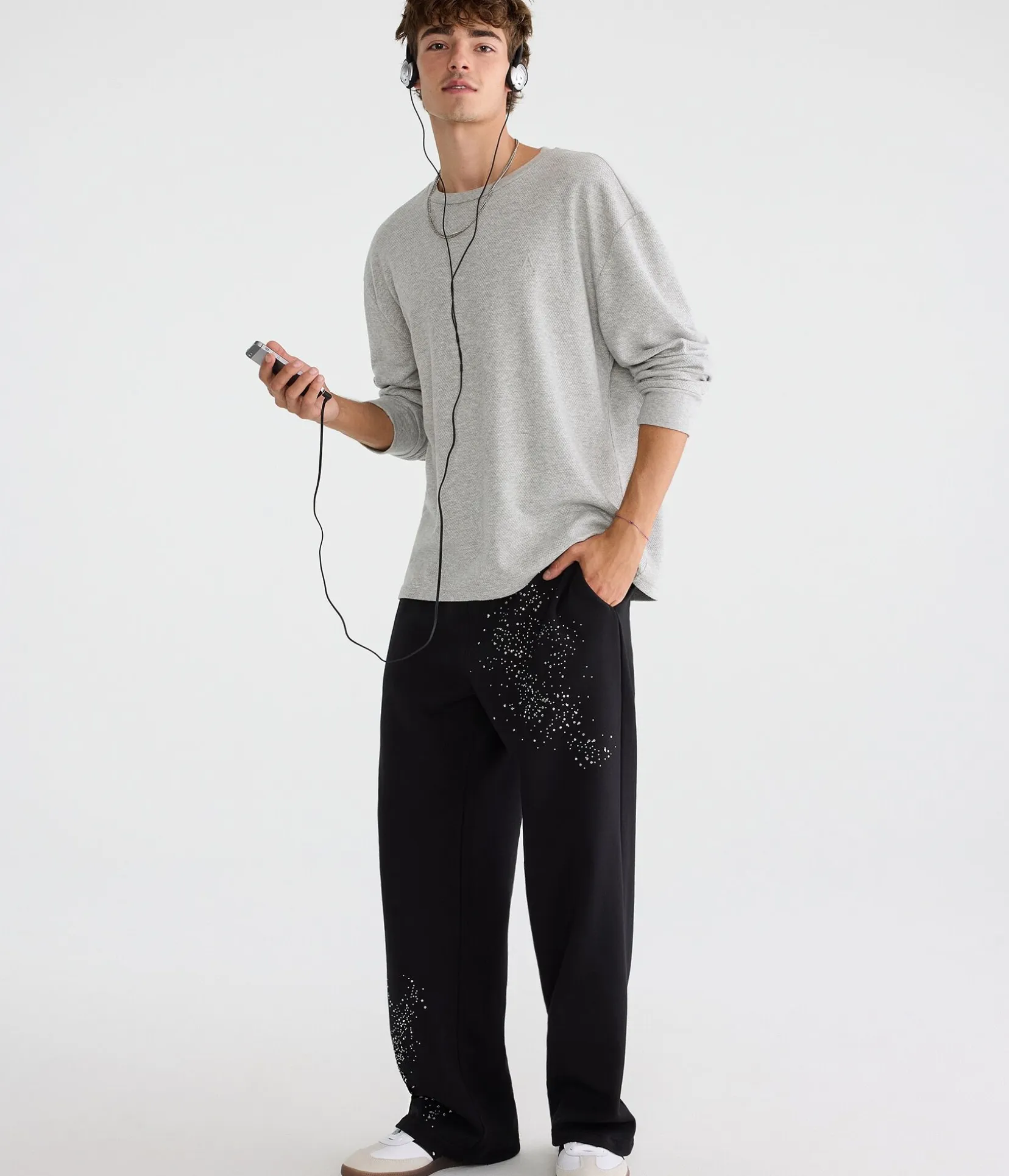 Cloud Soft Rhinestone Baggy Sweatpants