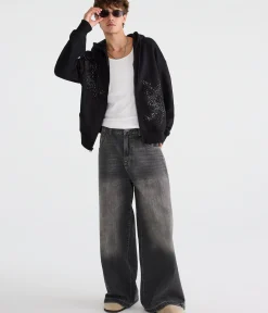 Cloud Soft Rhinestone Boxy Full-Zip Hoodie