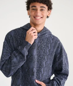 Cloud Soft Snake Print Boxy Pullover Hoodie