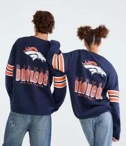 Denver Broncos Striped Sleeve Crew Sweatshirt
