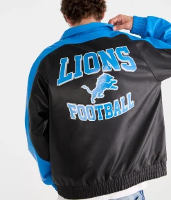 Detroit Lions Faux Leather Full-Zip Jacket