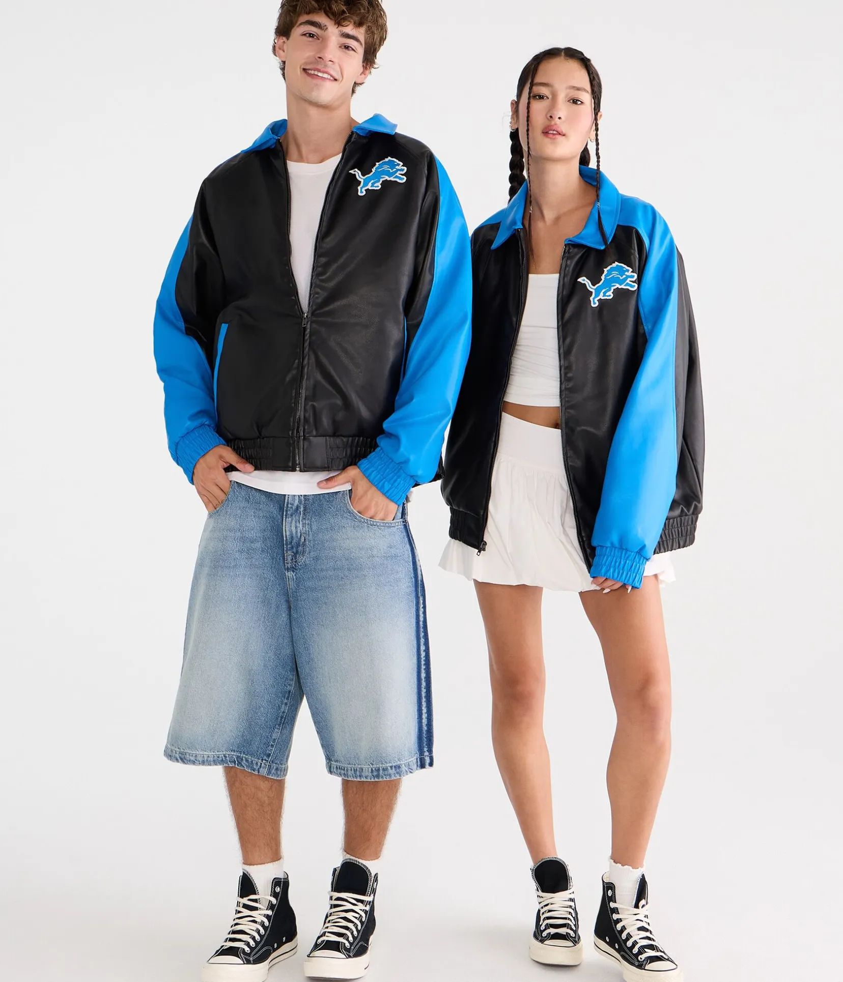 Detroit Lions Faux Leather Full-Zip Jacket