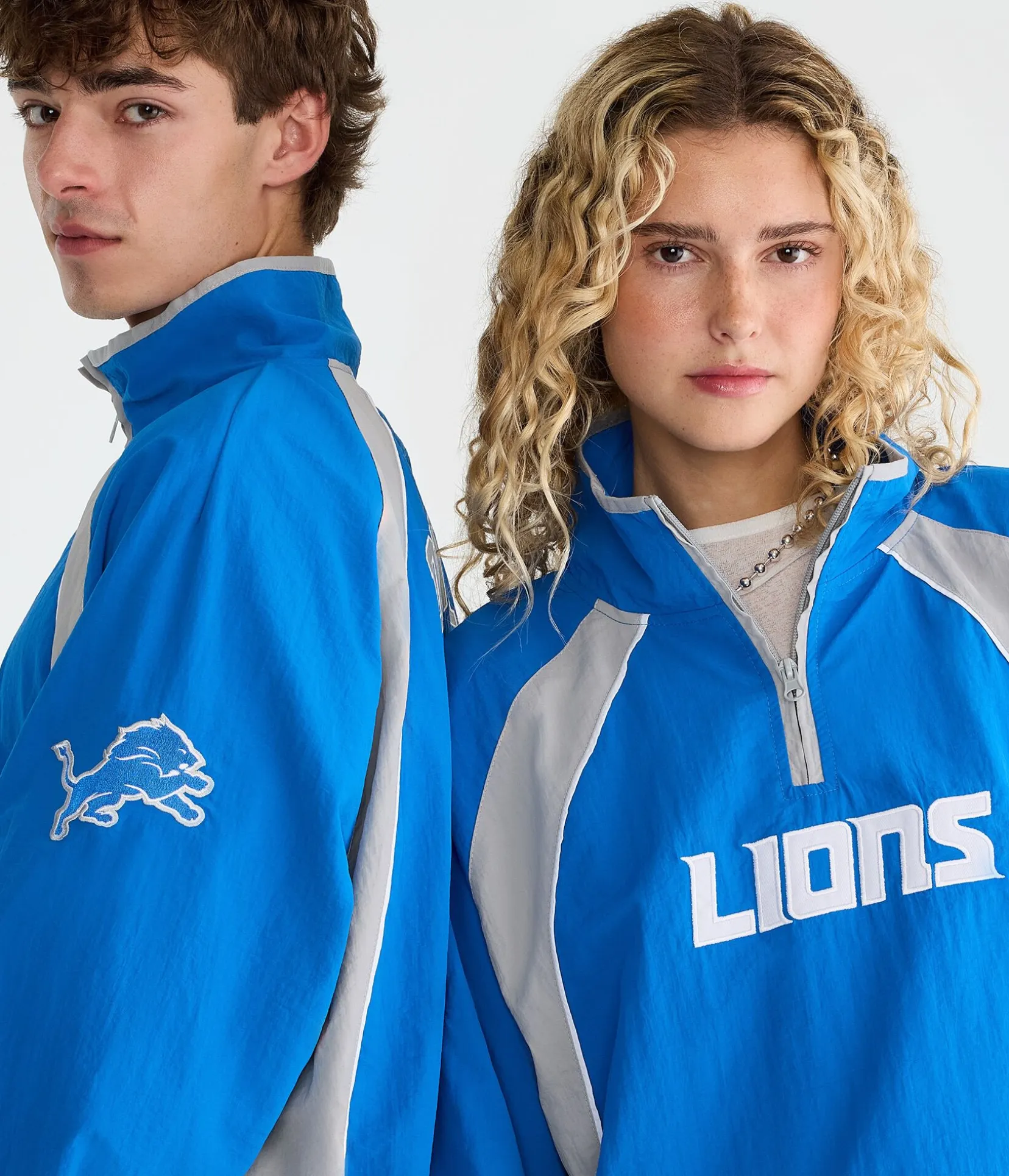 Detroit Lions Quarter-Zip Track Jacket