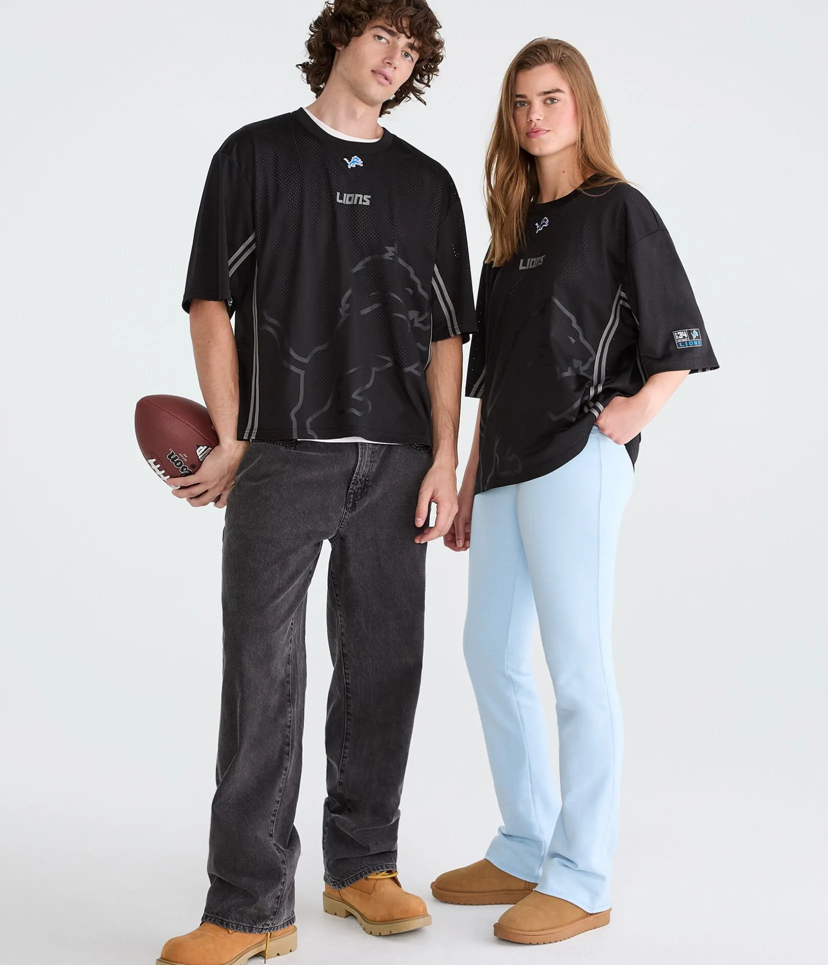 Detroit Lions Striped Mesh Top