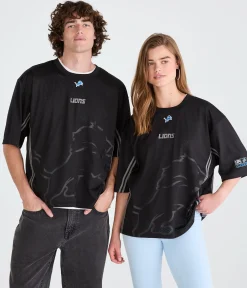 Detroit Lions Striped Mesh Top