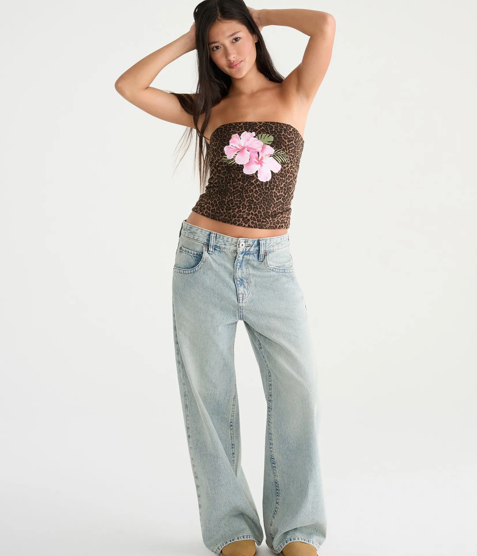 Déjà For Aero Floral Leopard Print Tube Top