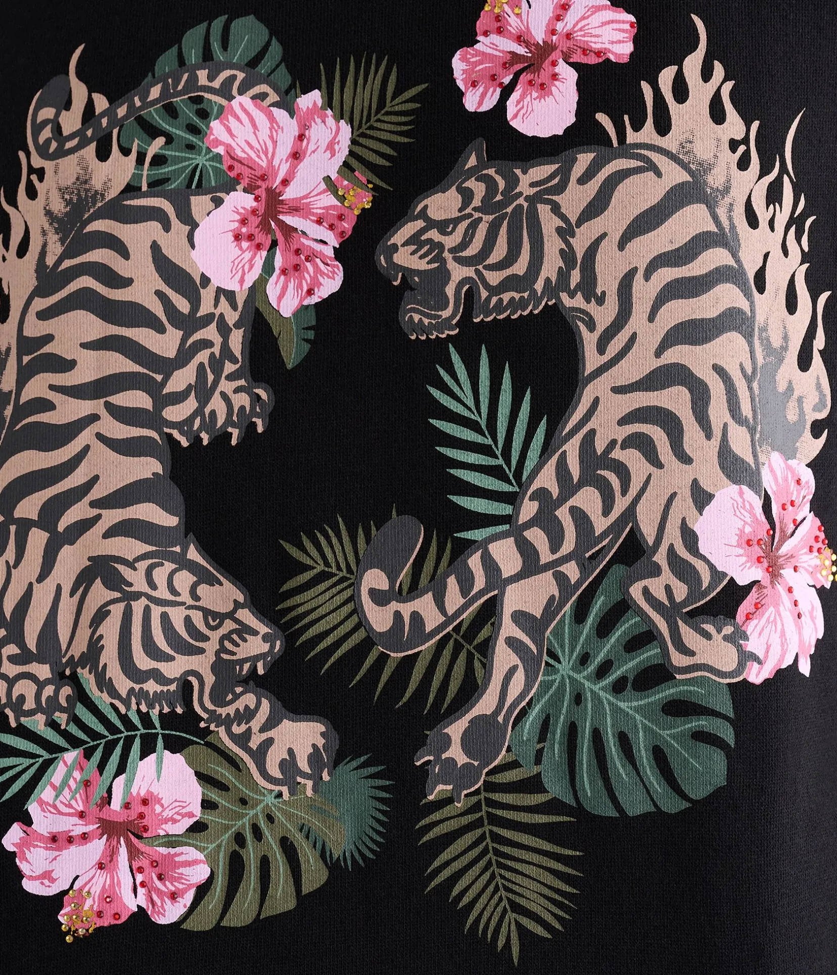 Déjà For Aero Floral Tigers Oversized Pullover Hoodie