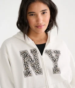 Déjà For Aero Leopard NY Oversized Full-Zip Hoodie