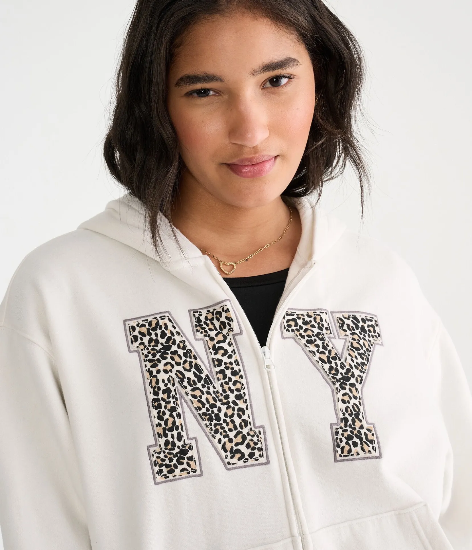 Déjà For Aero Leopard NY Oversized Full-Zip Hoodie
