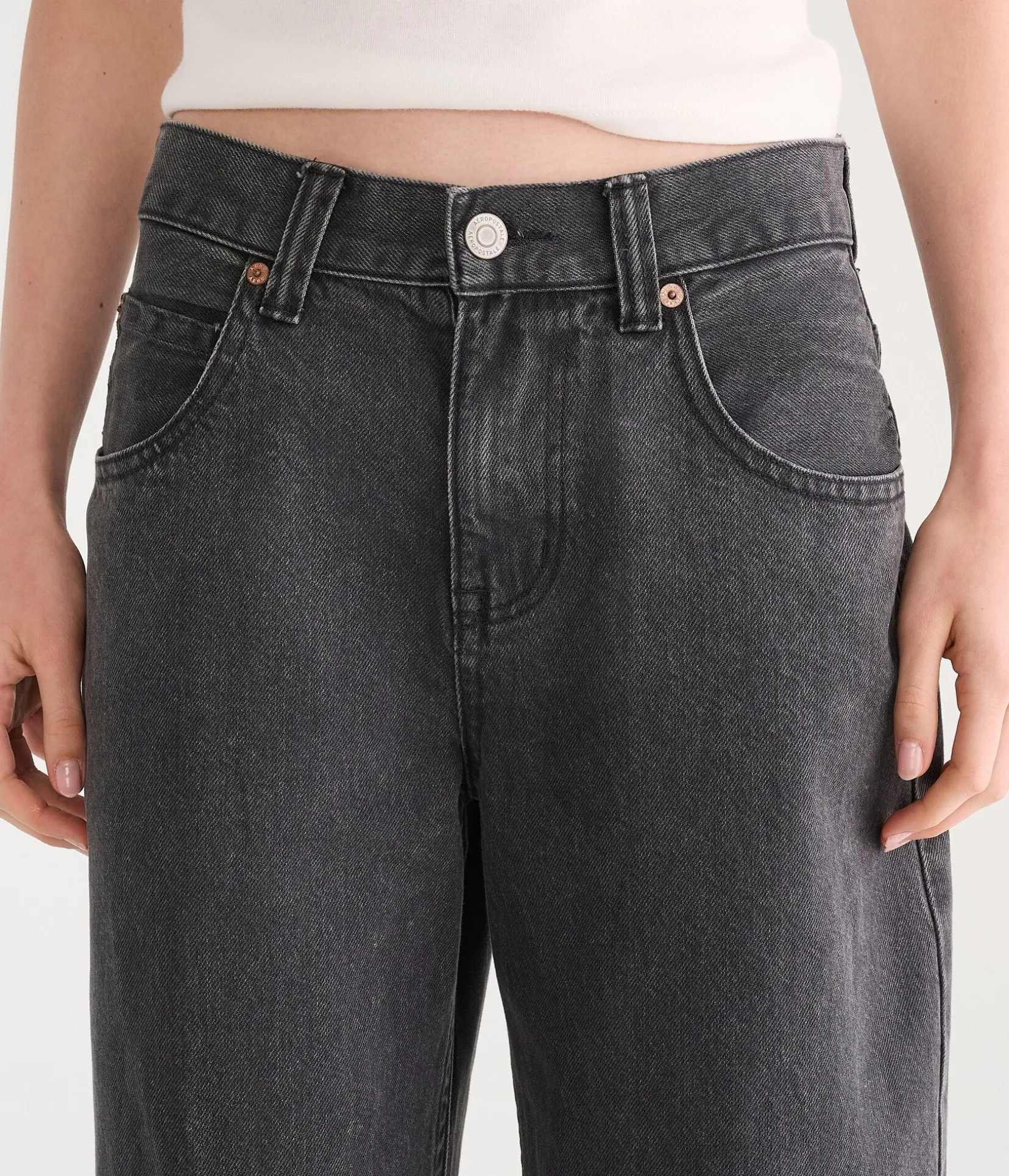 Déjà For Aero Low-Rise Super Baggy Rhinestone Rose Jean