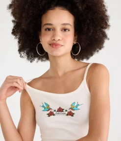 Déjà For Aero Rhinestone Gold Coast Graphic Tank Top