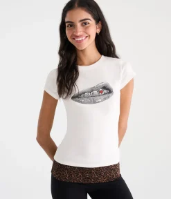 Déjà For Aero Rhinestone Heart Grill Graphic Baby Tee