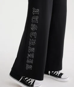 Déjà For Aero Rhinestone Rose Mid-Rise Wide Leg Sweatpants