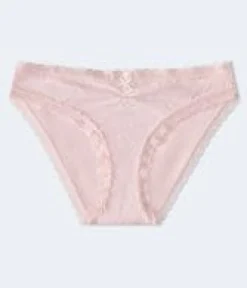 Floral Cinched Lace-Trim Low-Rise Bikini