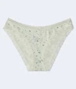 Floral Lace-Trim Low-Rise Bikini