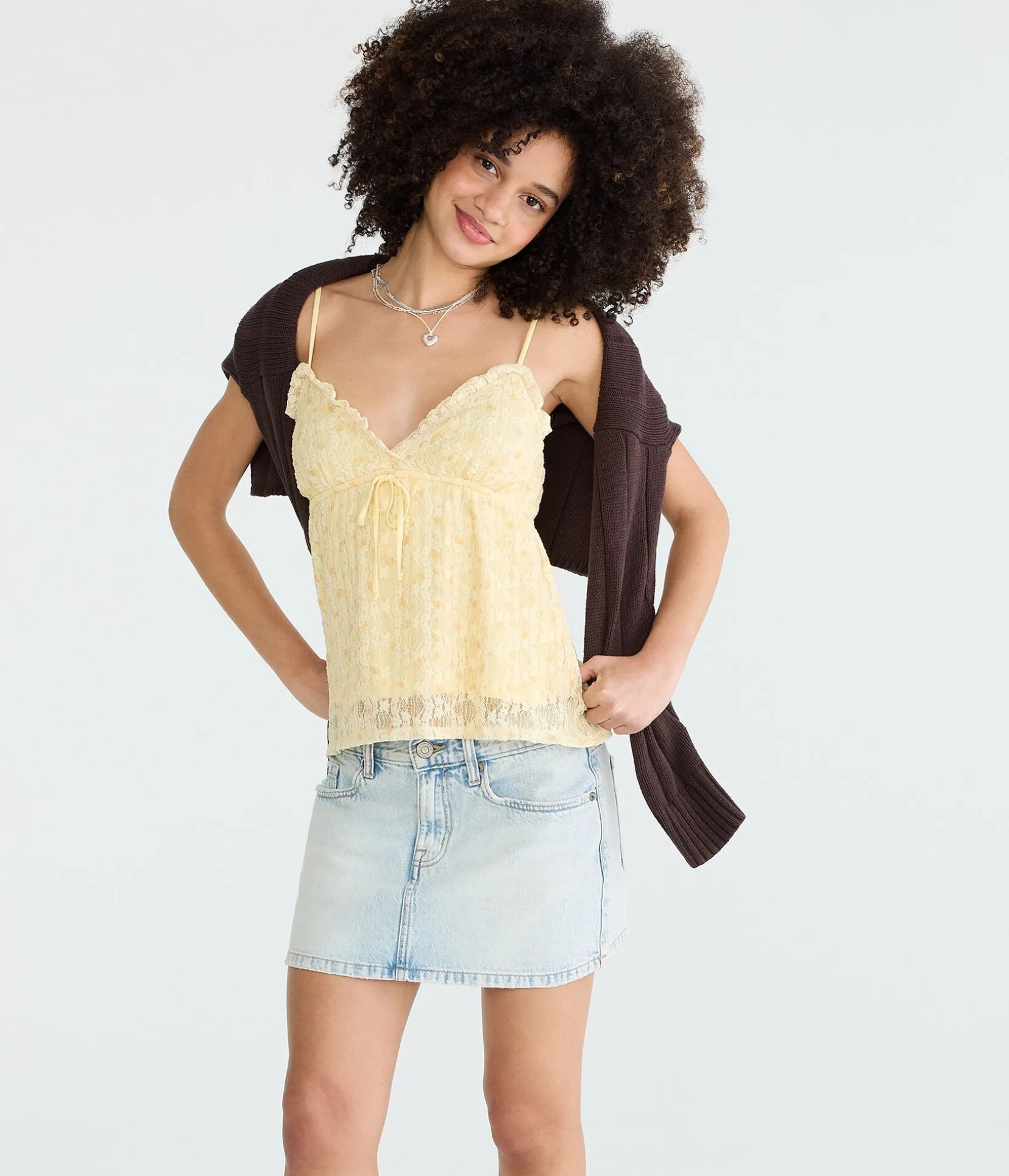 Floral Print Lace V-Neck Cami
