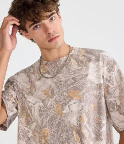 Forest Camo Heavyweight Boxy Crew Tee