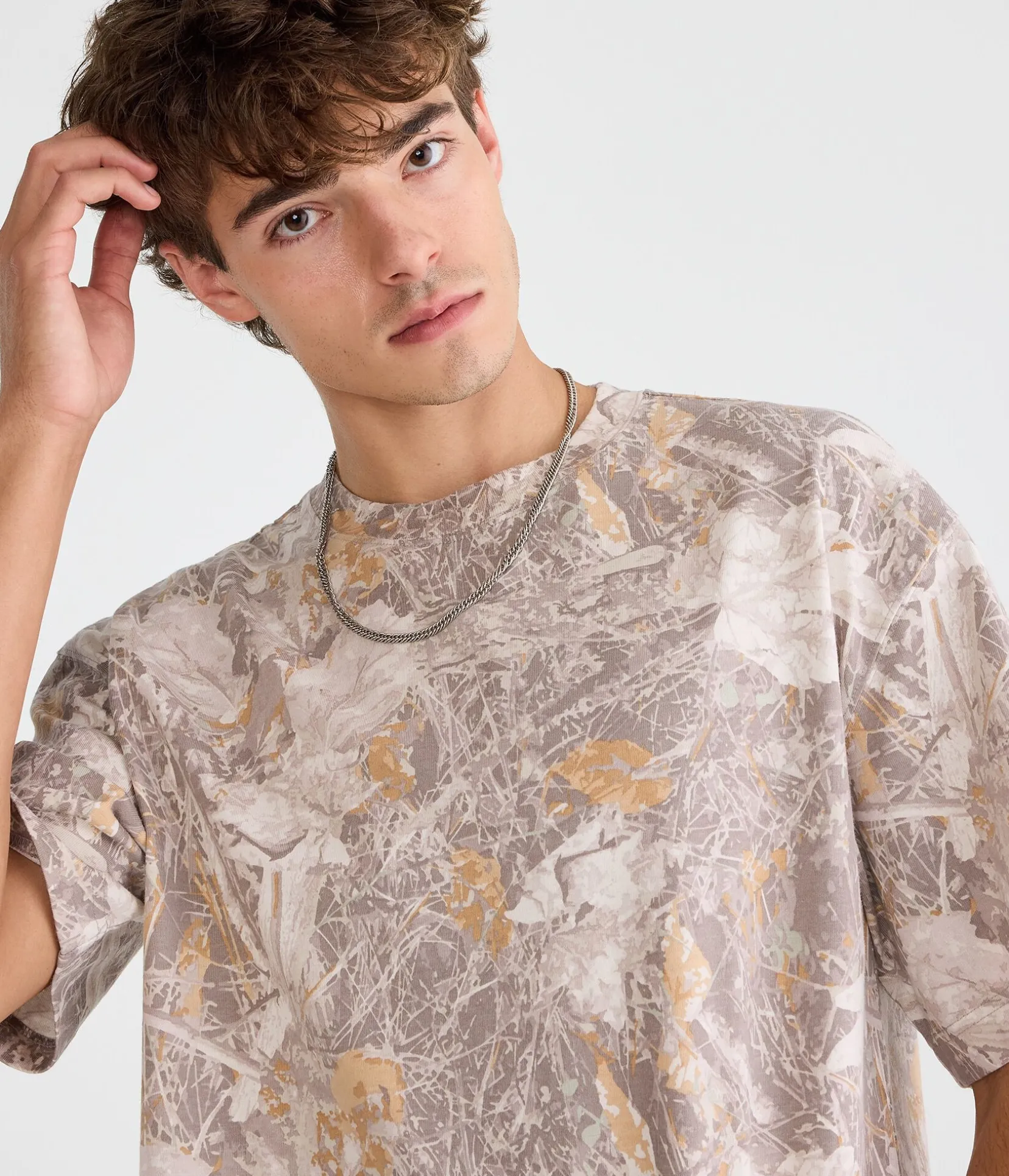 Forest Camo Heavyweight Boxy Crew Tee