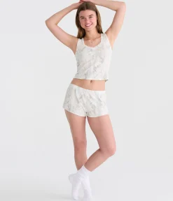 Forest Camo Waffle Sleep Shorts