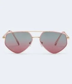 Geometric Aviator Sunglasses