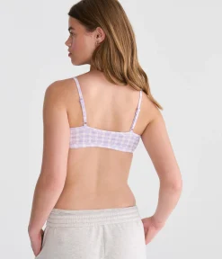 Gingham Bows Waffle Henley Bralette