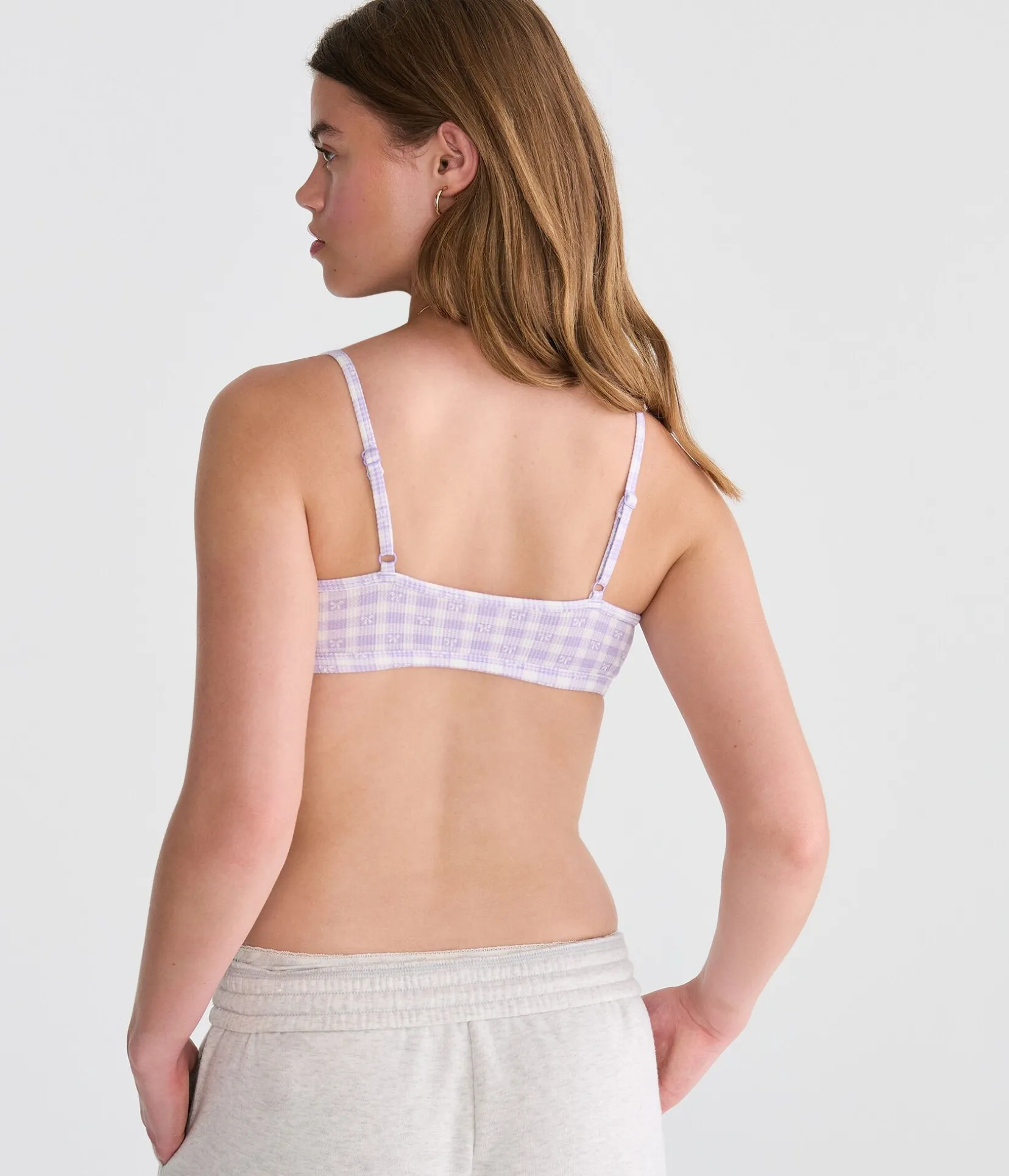 Gingham Bows Waffle Henley Bralette