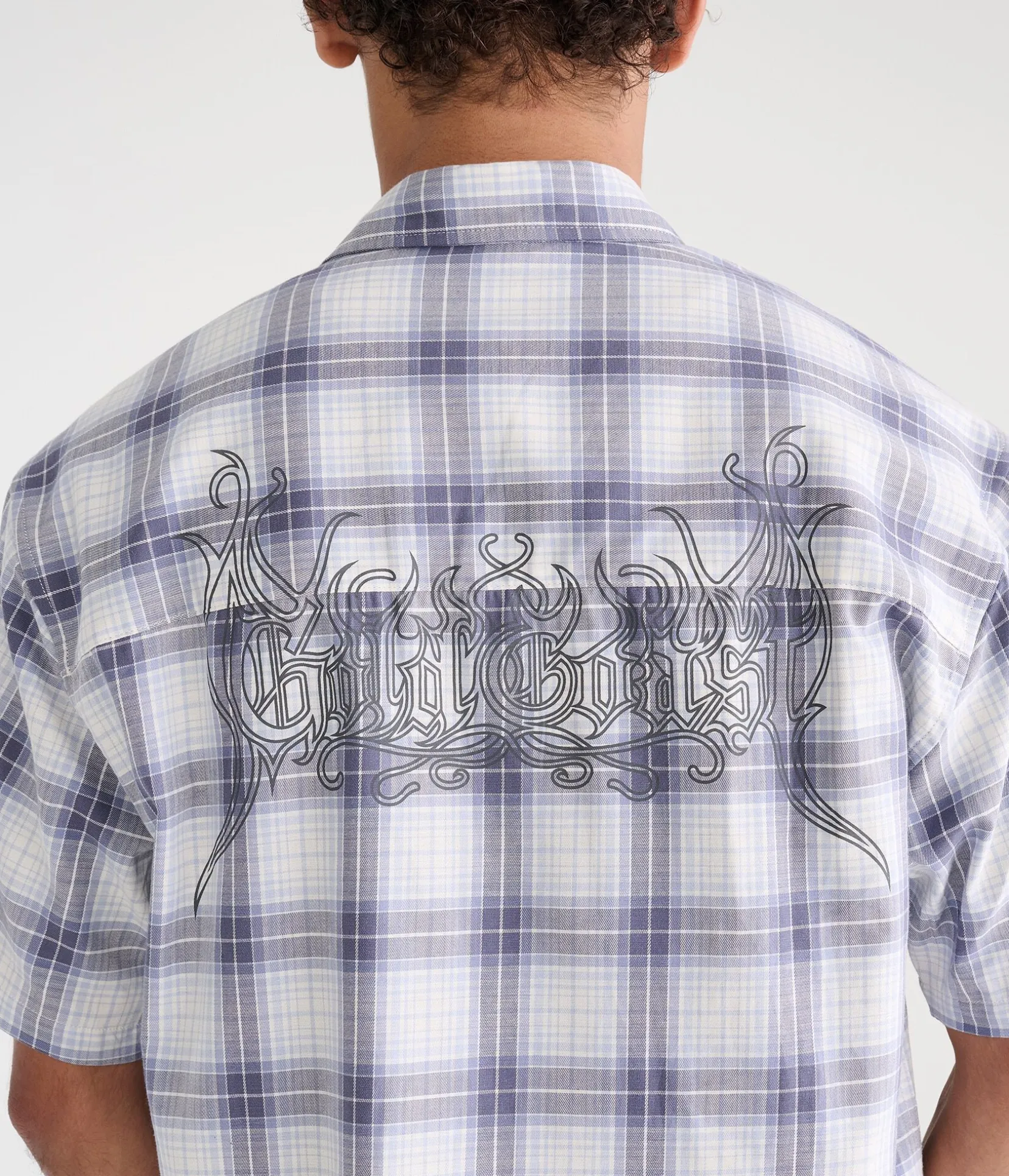 Gold Coast Microplaid Boxy Shirt
