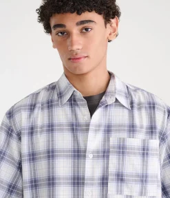 Gold Coast Microplaid Boxy Shirt
