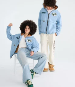 Green Bay Packers Full-Zip Hooded Denim Jacket