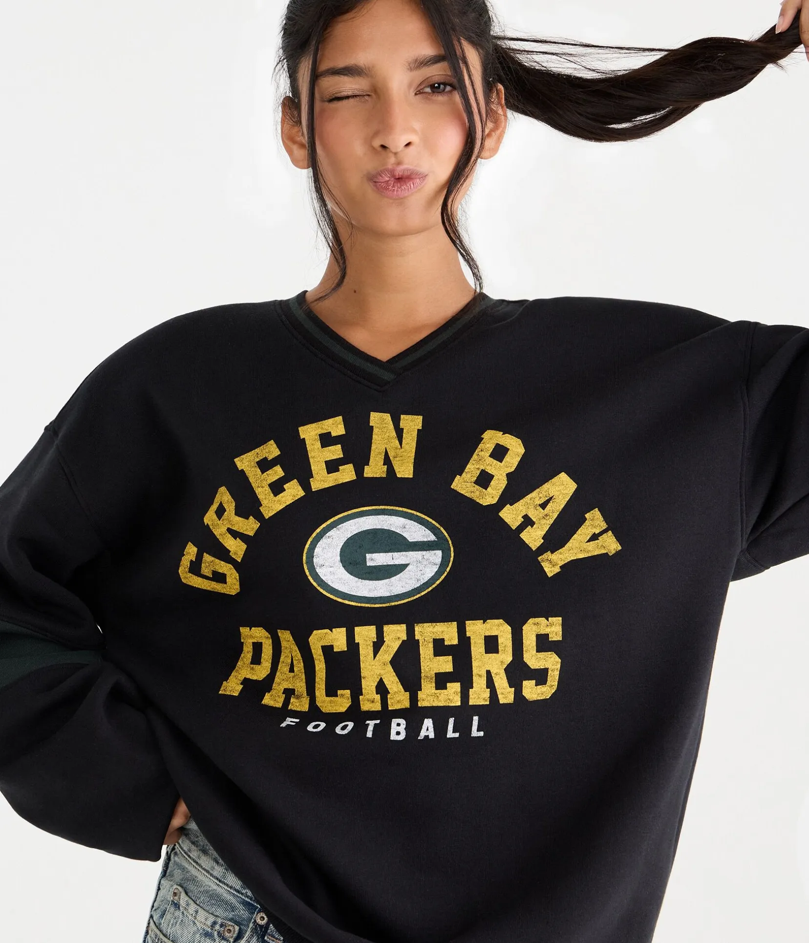 Green Bay Packers V-Neck Sweatshirt