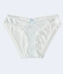 Hearts Cinched Lace-Trim Low-Rise Bikini