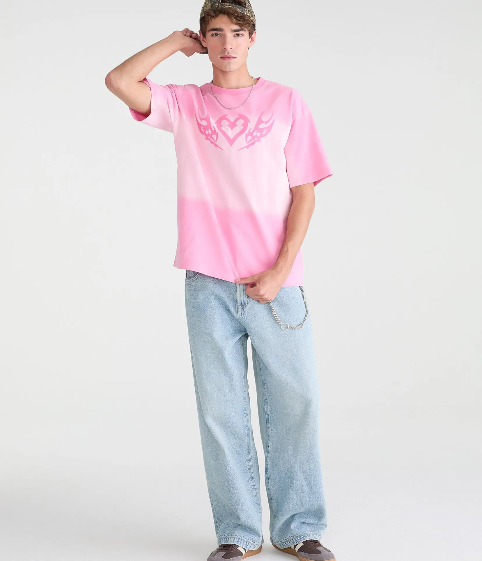 Heart Tattoo Tie-Dye Graphic Tee