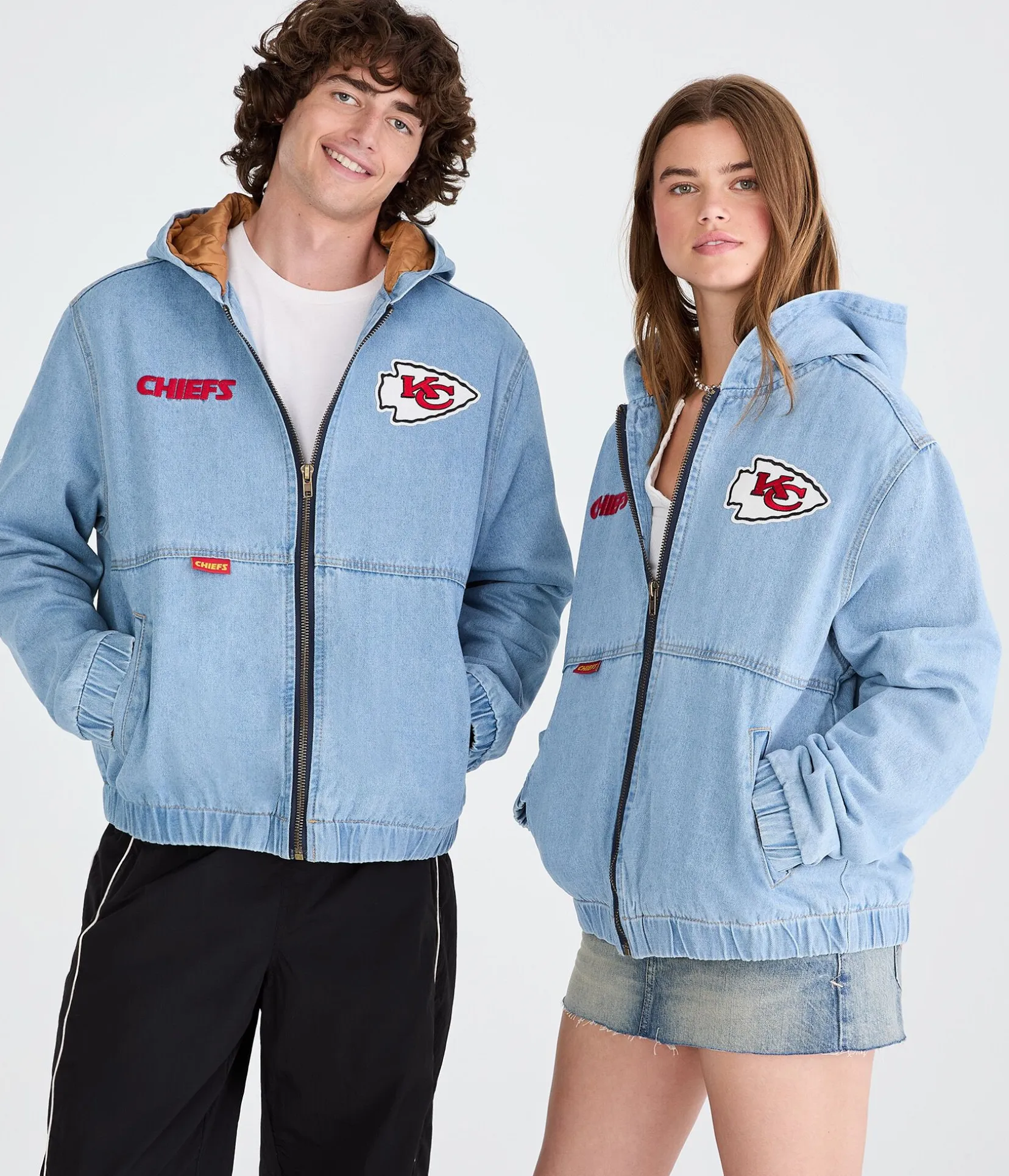 Kansas City Chiefs Full-Zip Hooded Denim Jacket