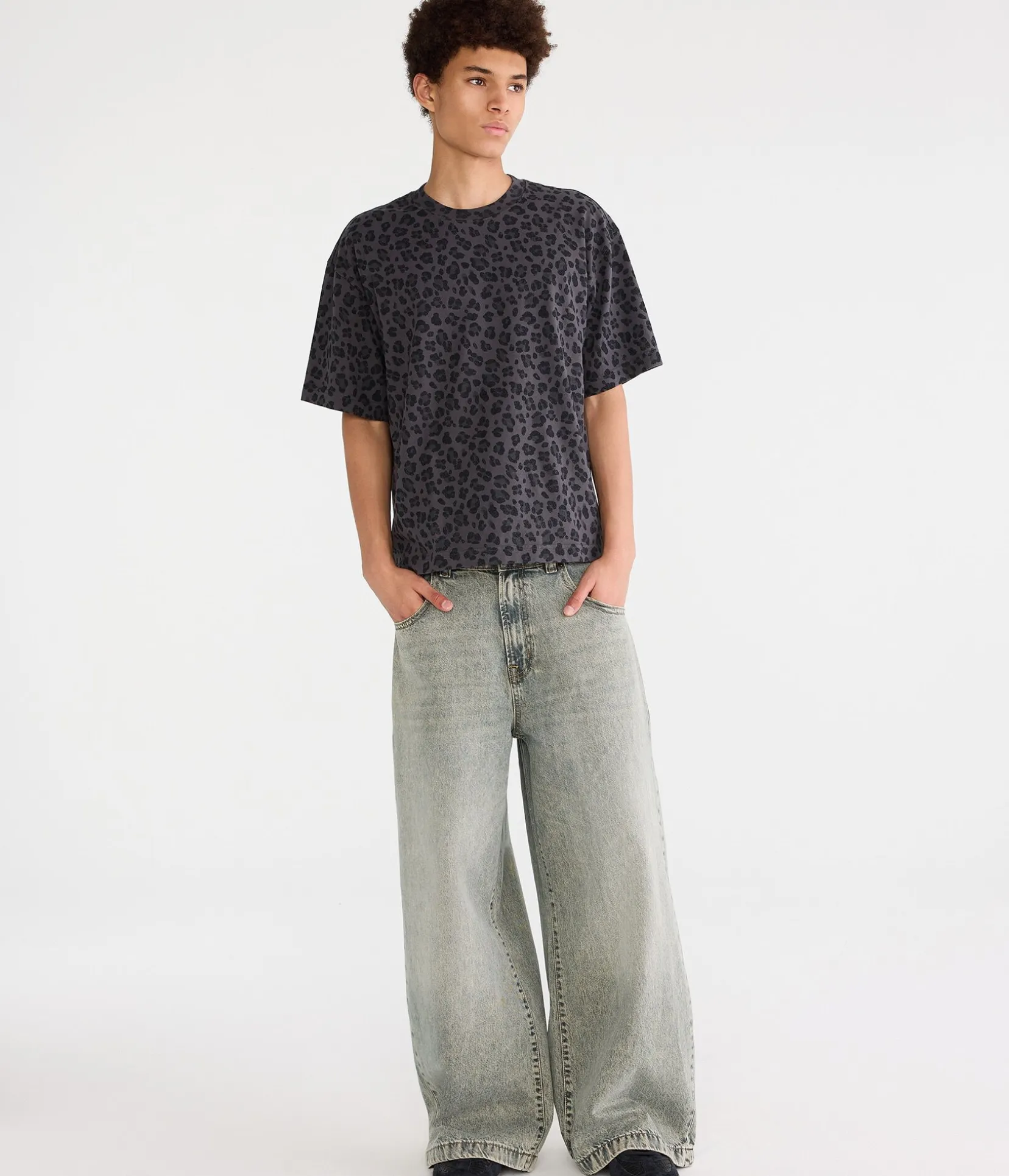 Leopard Print Heavyweight Boxy Crew Tee