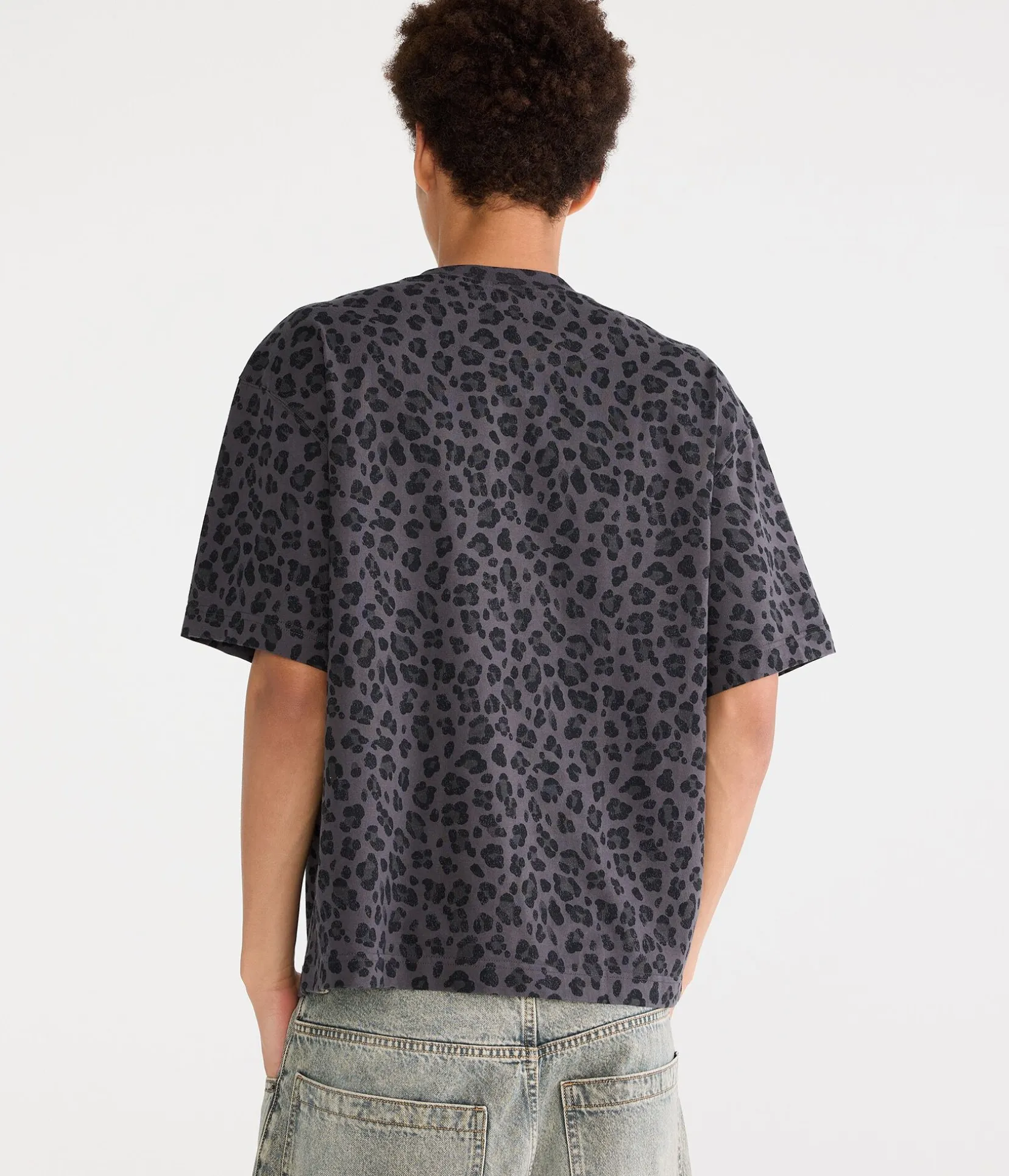 Leopard Print Heavyweight Boxy Crew Tee