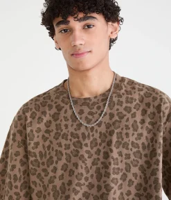 Leopard Print Heavyweight Crew Tee
