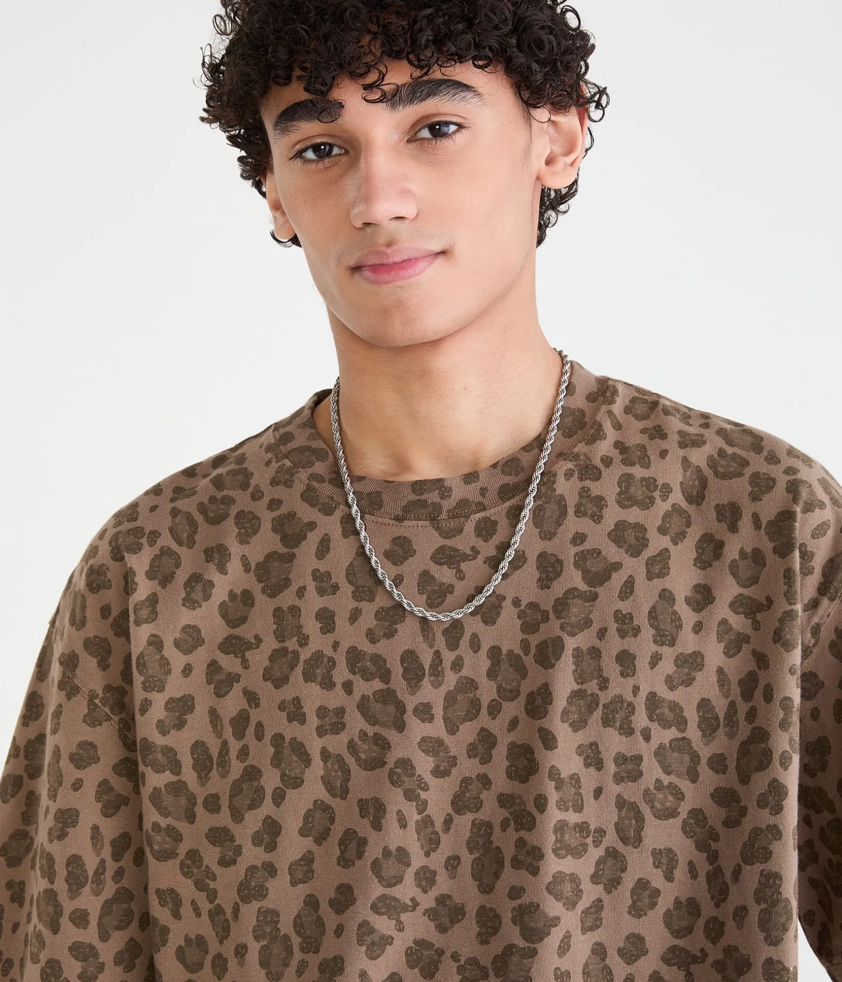 Leopard Print Heavyweight Crew Tee