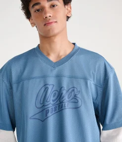Long Sleeve Aero Logo Boxy Mesh Jersey 2Fer Tee