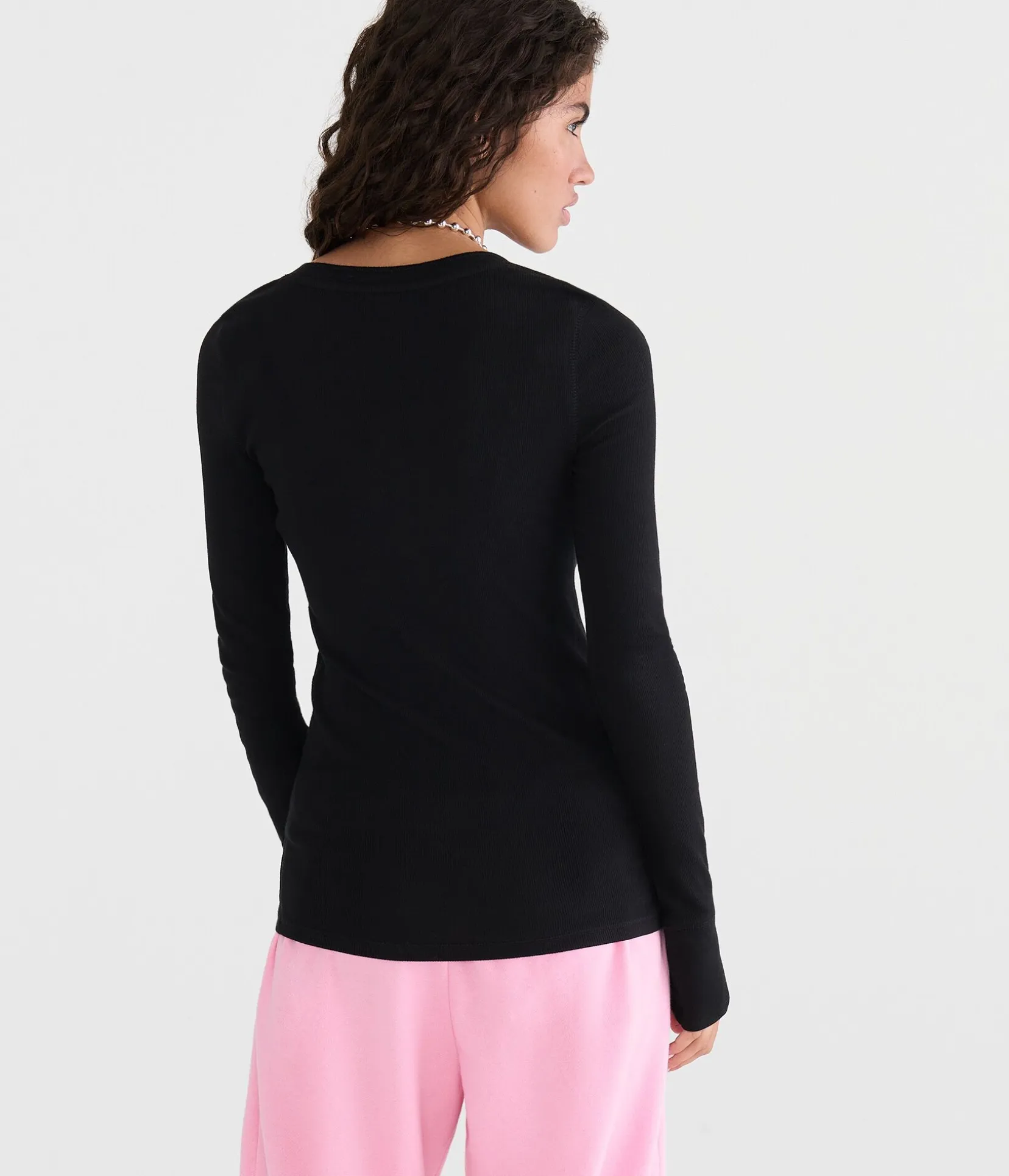 Long Sleeve Aeropostale Rhinestone Graphic Henley