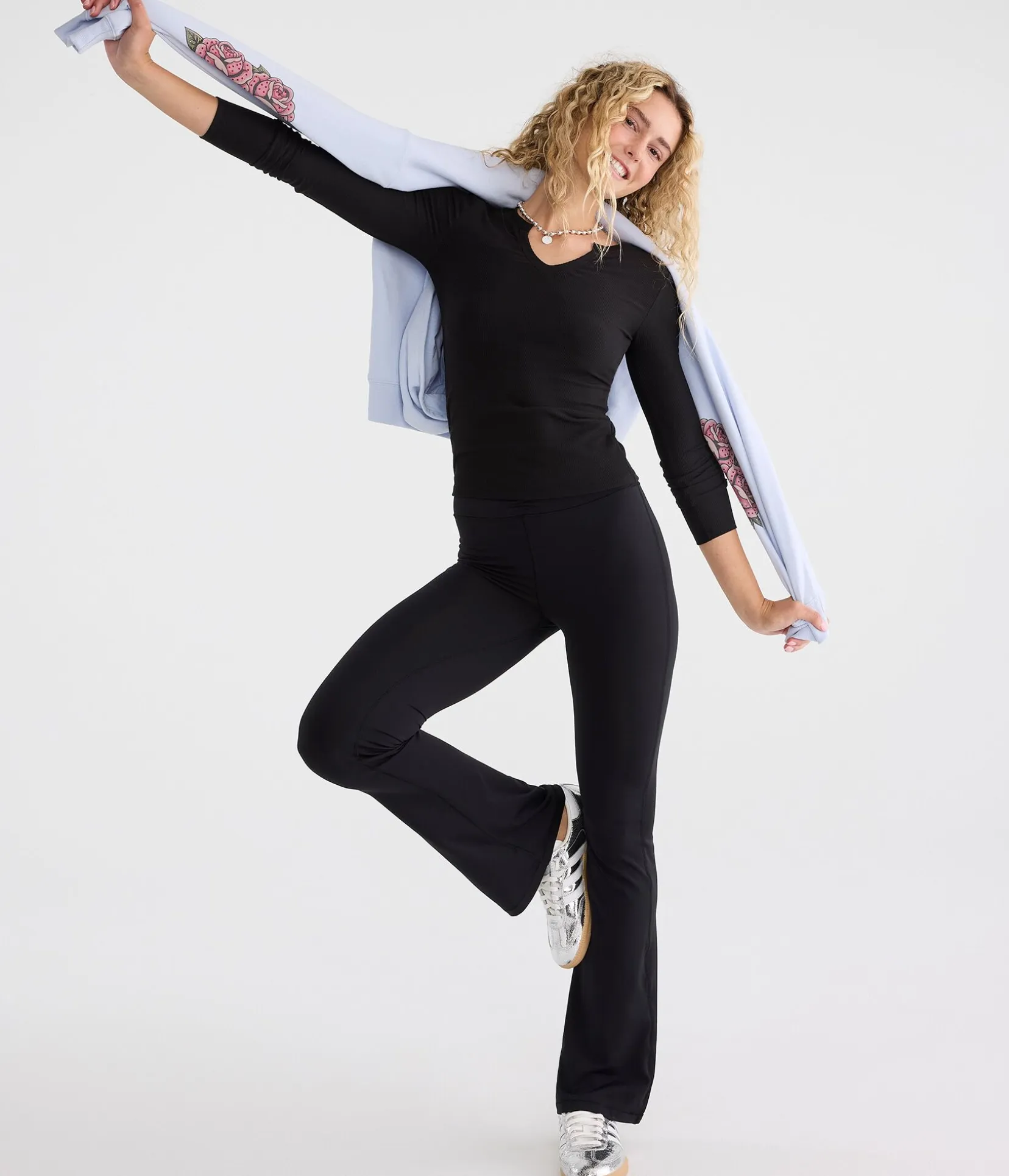 Long Sleeve Buttery Soft Notch-Neck Tee