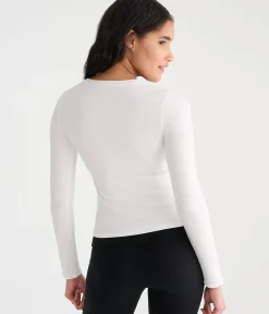Long Sleeve Buttery Soft Notch-Neck Tee