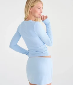 Long Sleeve Buttery Soft Notch-Neck Tee