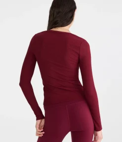 Long Sleeve Buttery Soft Notch-Neck Tee