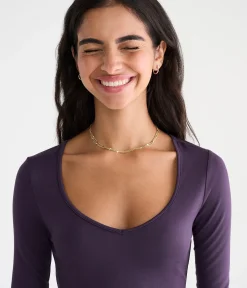 Long Sleeve Buttery Soft Seamless Sweetheart Tee
