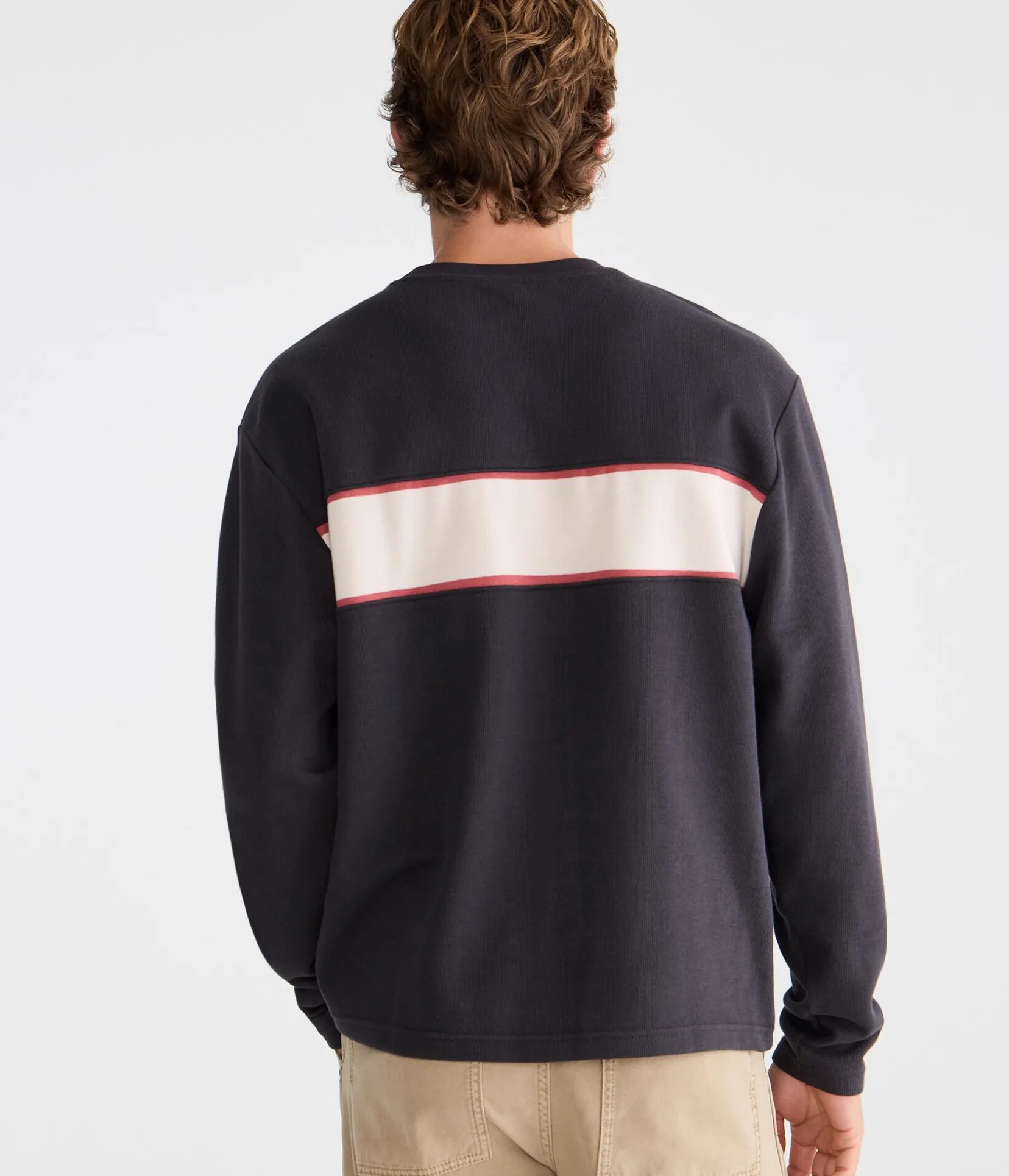 Long Sleeve Flat Stripes Rib-Knit Tee